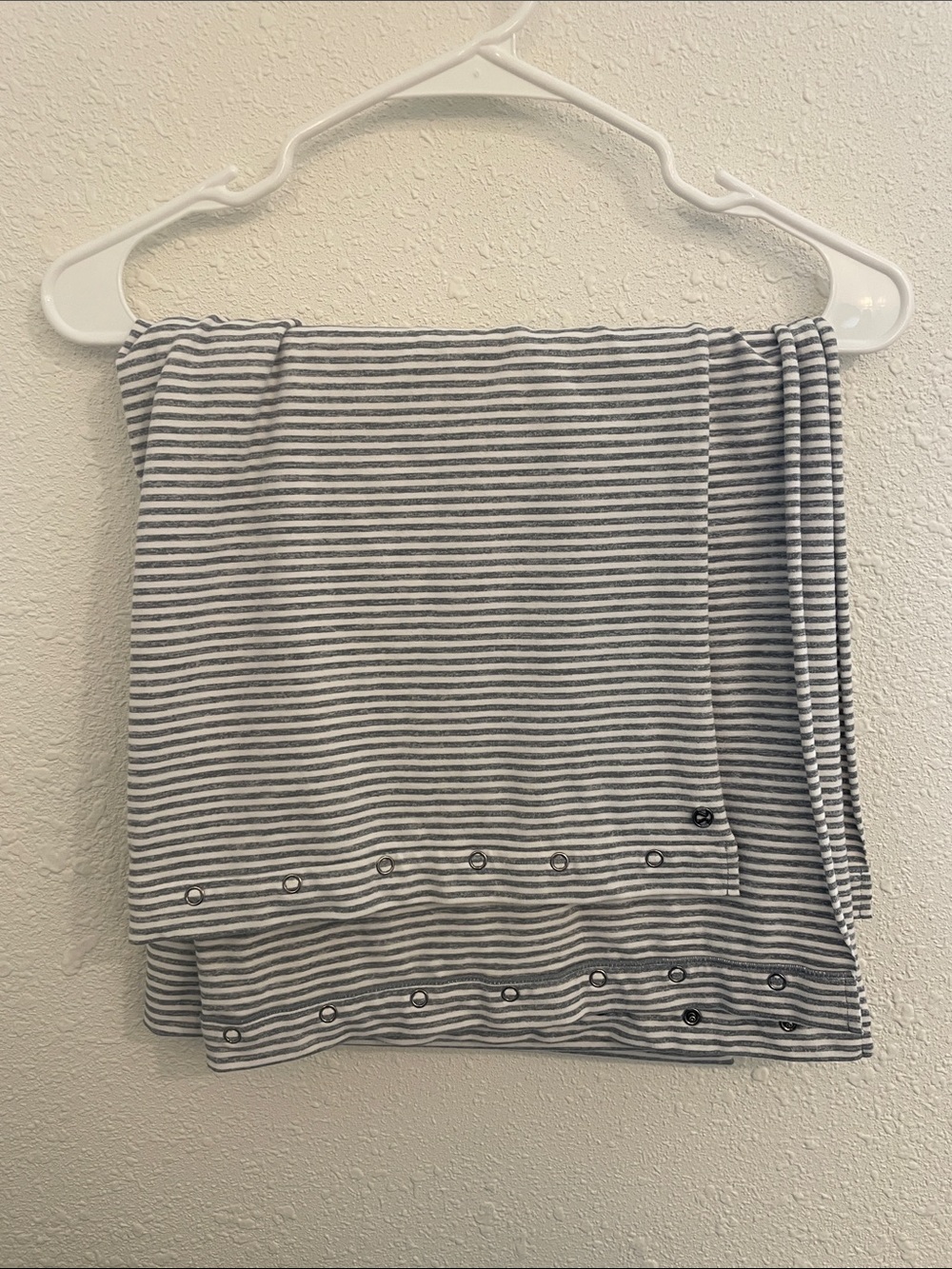 lululemon athletica Gray and White Striped Wrap Scarf